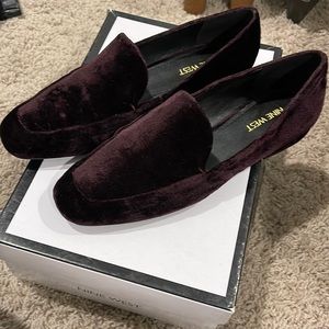 Purple/burgundy velvet loafers